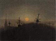 Carl Gustav Carus Cemetery in the Moonlight oil painting picture wholesale